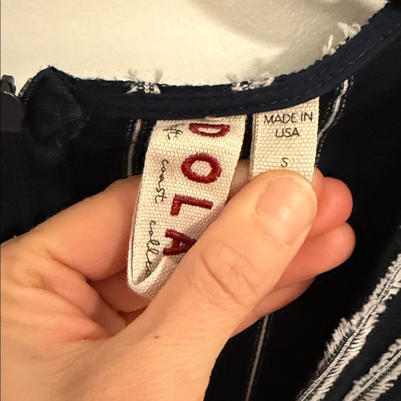 Anthropologie Dolan Navy Sz Small Left Coast Cotton Stripe Wide Leg Jumpsuit - Picture 6 of 9